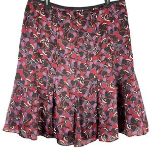 Axcess Satin Multi-Colored Gore Skirt Size 14